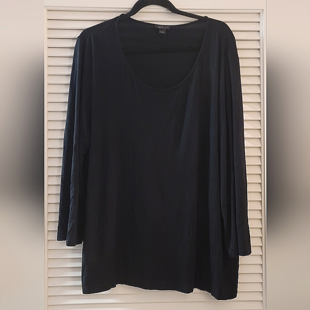 J.Jill - Black Long-Sleeve Scoop-Neck Tunic Top